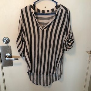 Long blouse with high slits on sides